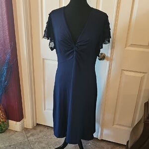 SHEIN Navy Midi Dress with Twist Front